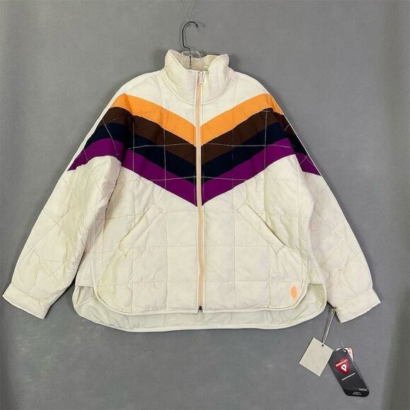 FP Movement x Hatch Puffer Jacket Women Maternity Sz Medium Ivory NEW $248 - Picture 1 of 16